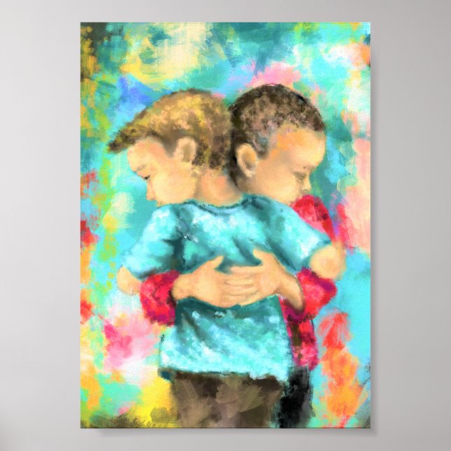 Freundschaft - Kindesdrücke - Liebe des Friedens - Poster (Vorne)
