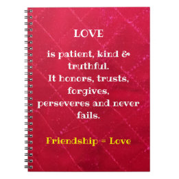 Freundschaft = Liebe SpiralNotebook Notizblock