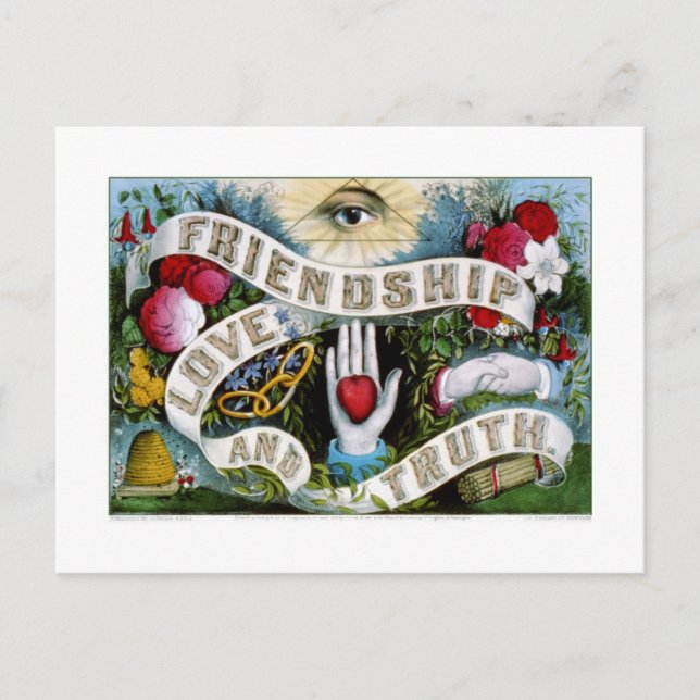 Freundschaft, Liebe und Wahrheit (1874) Postkarte (Vorderseite)
