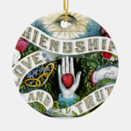 Freundschaft, Liebe und Wahrheit Keramikornament