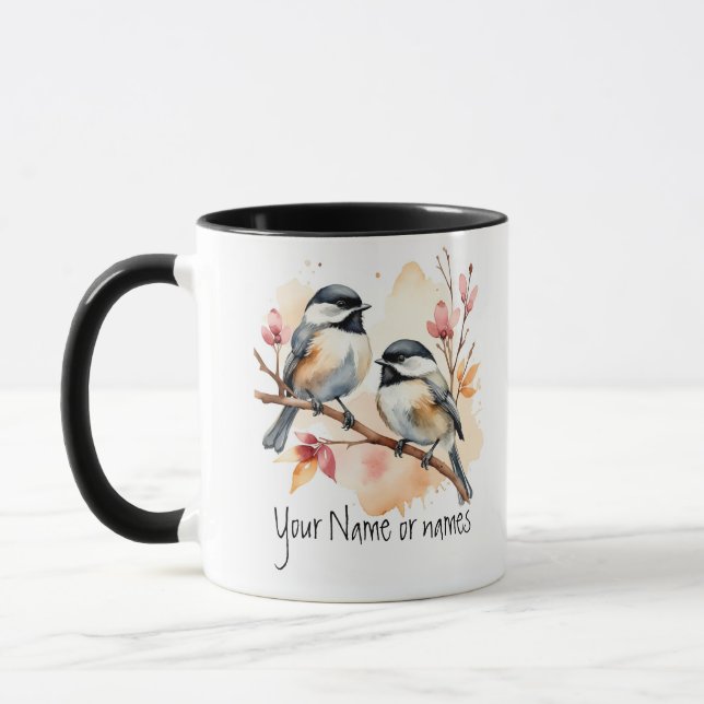 Freundschaft oder Romantik Ihr Name Namen Bird Art Tasse (Links)