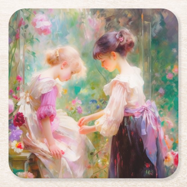 Freundschaft Rechteckiger Pappuntersetzer (Vorderseite)