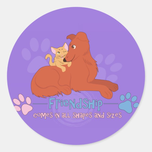 Freundschaft Runder Aufkleber (Vorderseite)