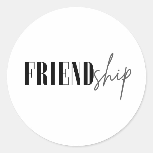Freundschaft Runder Aufkleber (Vorderseite)