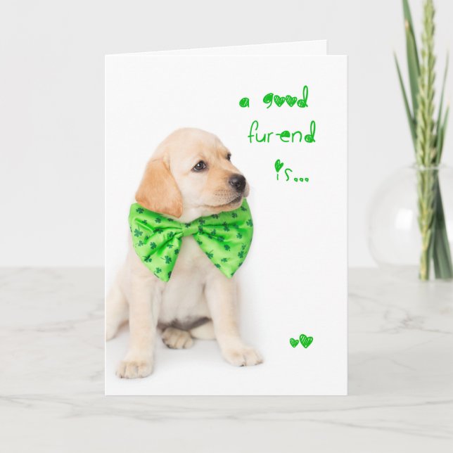 Freundschaft St Patricks Day Puppy Karte (Vorderseite)