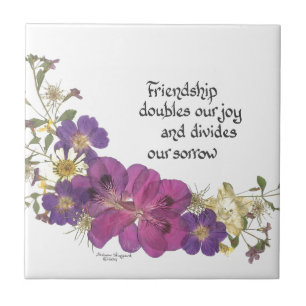 Freundschaft und Blumen Fliese
