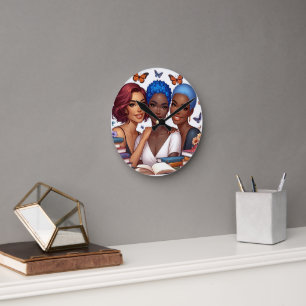 Freundschaft und Worte Runde Wanduhr