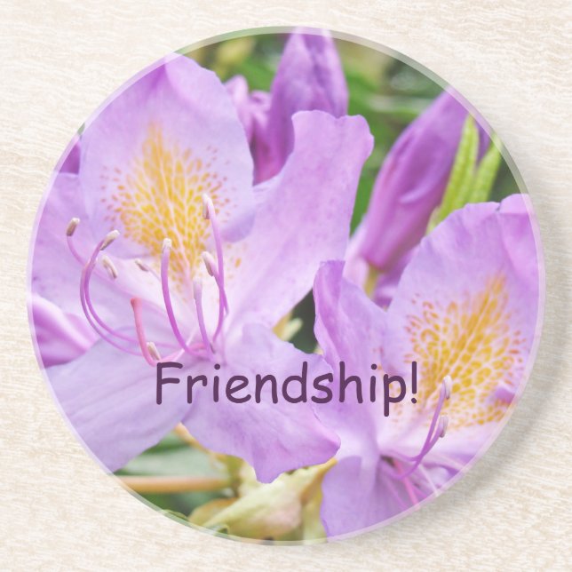 Freundschaft! Untersetzer Sandstein Lila Rhodies (Vorne)