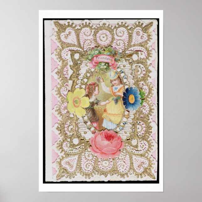 Freundschaft, Valentine Card, c.1870 (Farbe litho Poster (Vorne)