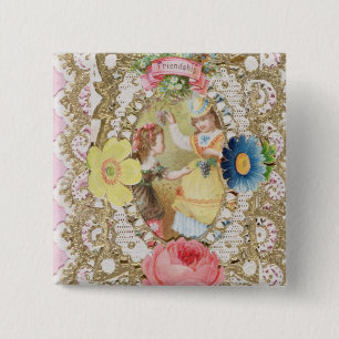 Freundschaft, Valentinsgrußkarte, c.1870 Button