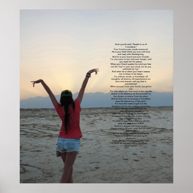 Freundschaft von Kahlil Gibran Poster (Vorne)