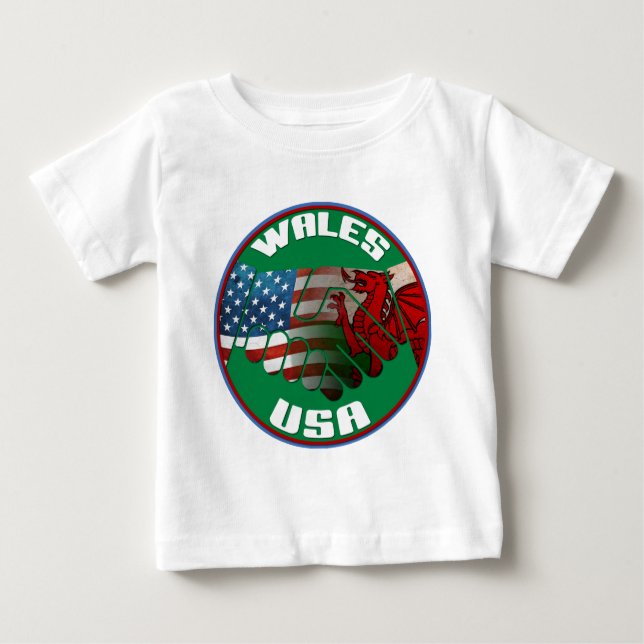Freundschaft Wales USA Baby T-shirt (Vorderseite)