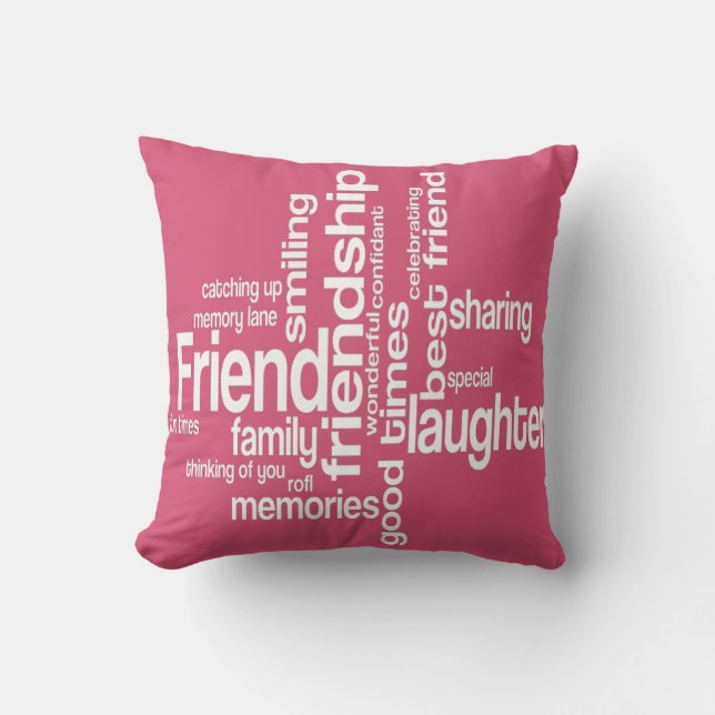 Freundschaft Word Art Square Pillow Kissen (Vorderseite)