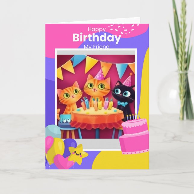 Freundschaft zum Geburtstag Karte (Vorderseite)