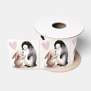 Freundschaft zwischen Bunny und Penguin Satinband