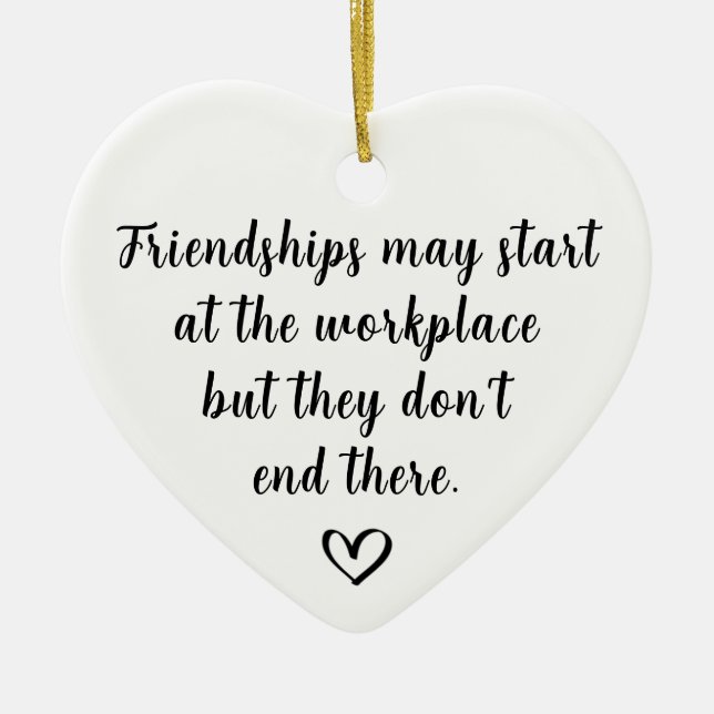 Freundschaften am Arbeitsplatz Keramik Ornament (Vorne)