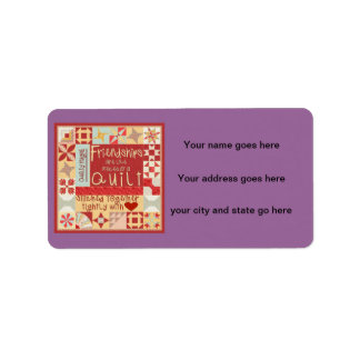Freundschaften sind wie Quilts anpassbare Etikette Adressaufkleber