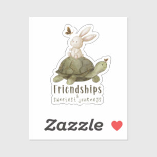 Freundschaften & Süße Reise - Schildkröte & Hare Aufkleber