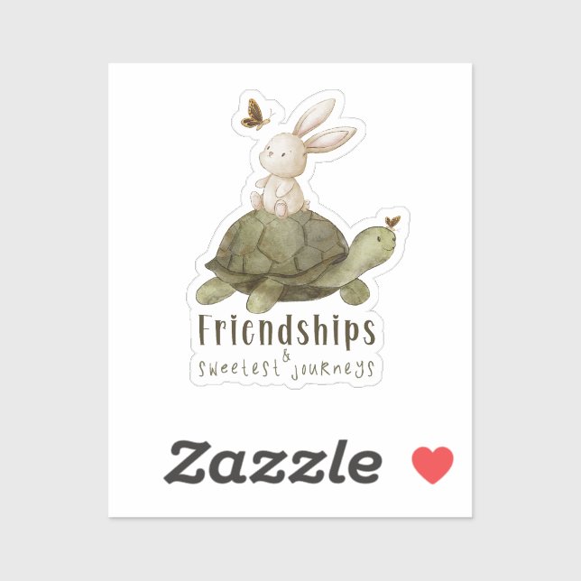 Freundschaften & Süße Reise - Schildkröte & Hare Aufkleber (Blatt)
