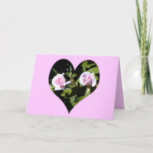 Freundschafts-Karte mit DoppelRosen im Herzen Karte