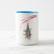 Freundschafts-Pflanzen-Blau 15 Unze Zwei-Ton Tasse