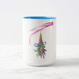 Freundschafts-Pflanzen-Blau 15 Unze Zwei-Ton Tasse