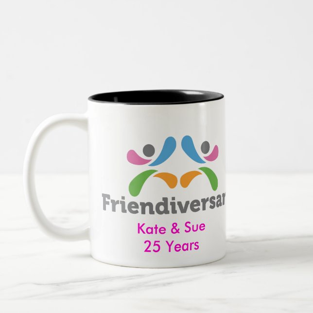 Freundschafts-Tasse Zweifarbige Tasse (Links)