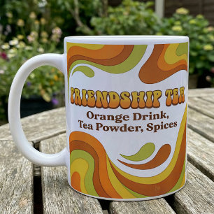 Freundschafts-Teemischungsrezept im groovigen Retr Kaffeetasse