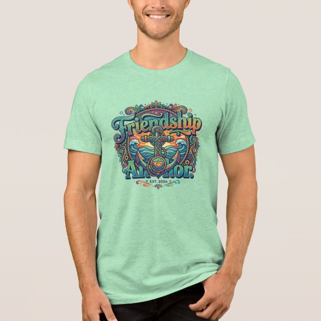 Freundschaftsanker Tri-Blend Shirt (Vorderseite)