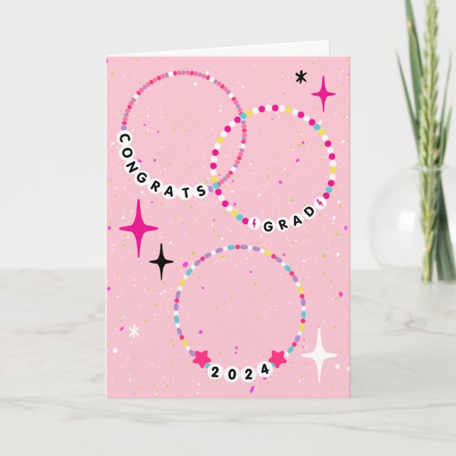 Freundschaftsbracelets-Klasse 2024 Abschluss Karte (Vorderseite)