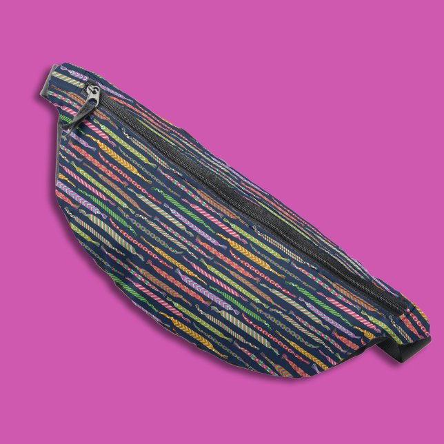Freundschaftsbracelets-Muster auf Navy Blue Bauchtasche (Von Creator hochgeladen)