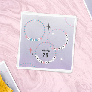 Freundschaftsbracelets zum Lila Geburtstag Serviette
