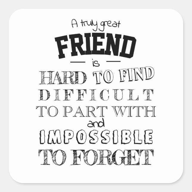 Freundschaftsempfehlung Vielen Dank, dass Sie die  Quadratischer Aufkleber (Vorderseite)