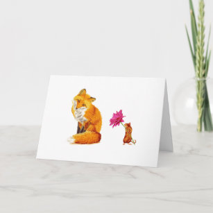 Freundschaftskarte Red Fox und Maus Karte