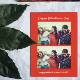 Freundschaftspartner in Crime Funny Valentinstag Postkarte