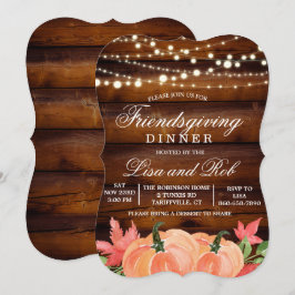 Freundschaftspendende Rustic Fall Pumpkin Einladun Einladung