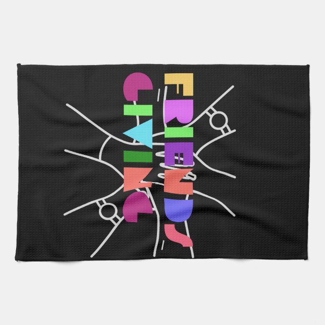 Freundschaftsplatz: Dankbar & zusammengebracht Geschirrtuch (Horizontal)