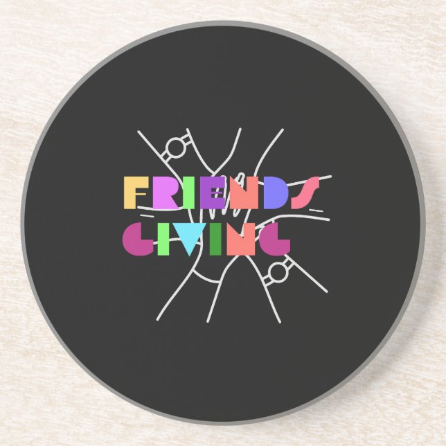 Freundschaftsplatz: Dankbar & zusammengebracht Getränkeuntersetzer (Vorne)