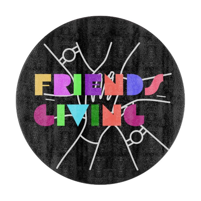 Freundschaftsplatz: Dankbar & zusammengebracht Schneidebrett (Vorderseite)