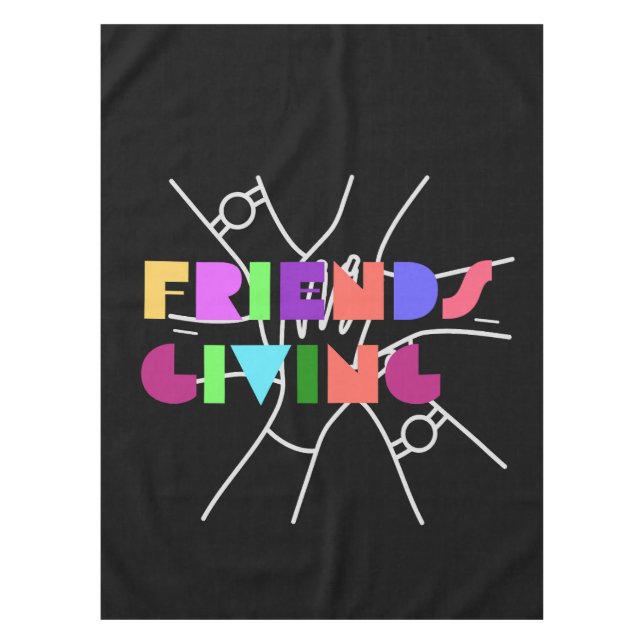 Freundschaftsplatz: Dankbar & zusammengebracht Tischdecke (Vorderseite)