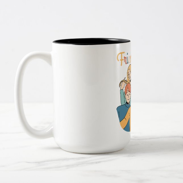 Freundschaftsquadrat Graphic Zweifarbige Tasse (Links)