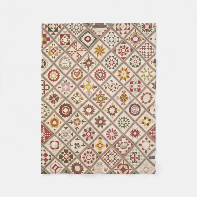 Freundschaftsquilt in gedämpften Farben Fleecedecke (Vorderseite)