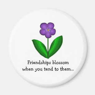Freundschaftsspruch mit Blume Magnet