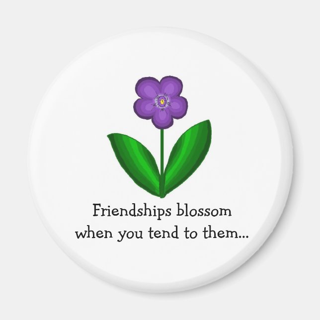 Freundschaftsspruch mit Blume Magnet (Vorne)