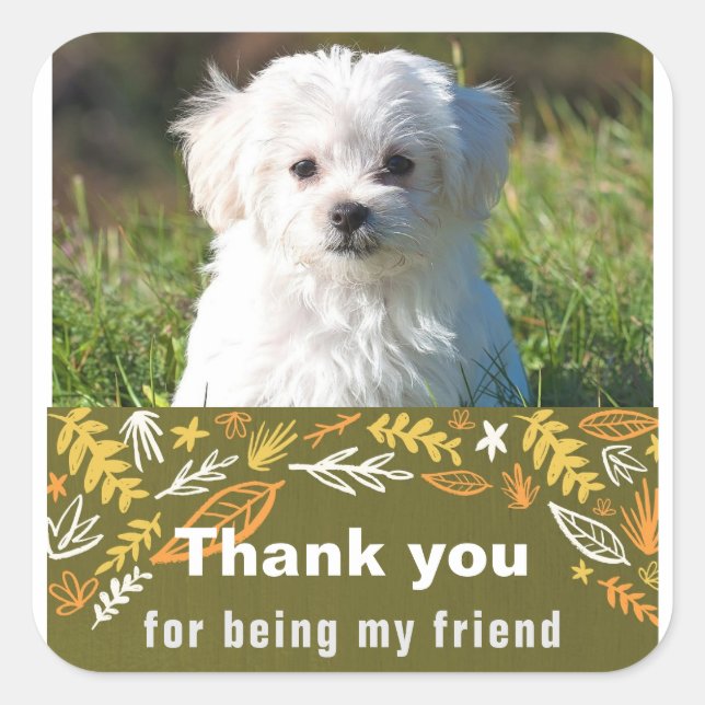 Freundschaftstag Quadratischer Aufkleber (Vorderseite)