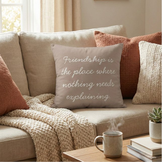 Freundschaftszitat Boho handgeschriebene Schrift T Kissen (Von Creator hochgeladen)