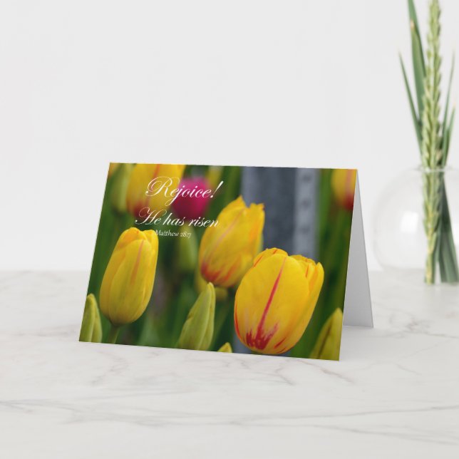 Freut euch! Er hat Risen Feiertagskarte (Vorderseite)