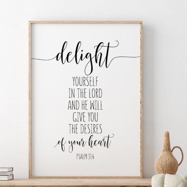 Freut euch im Herrn, Psalm 37:4 Poster (Von Creator hochgeladen)