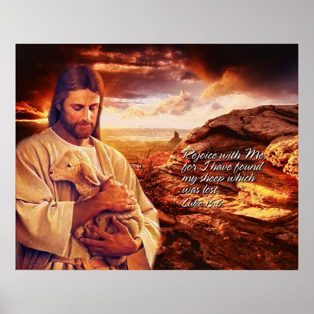 Freut euch mit mir. Luke 15:6 Print Poster (Vorne)