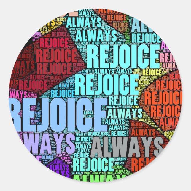 Freut euch! runder aufkleber (Vorderseite)